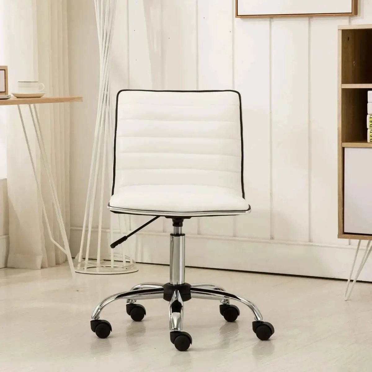 Chromel adjustable air lift office chair, white