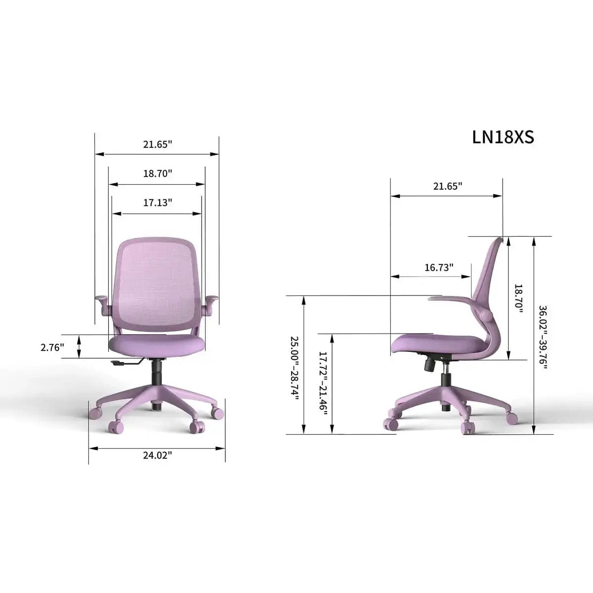 Ergonomic mesh back home office chair – view 2
