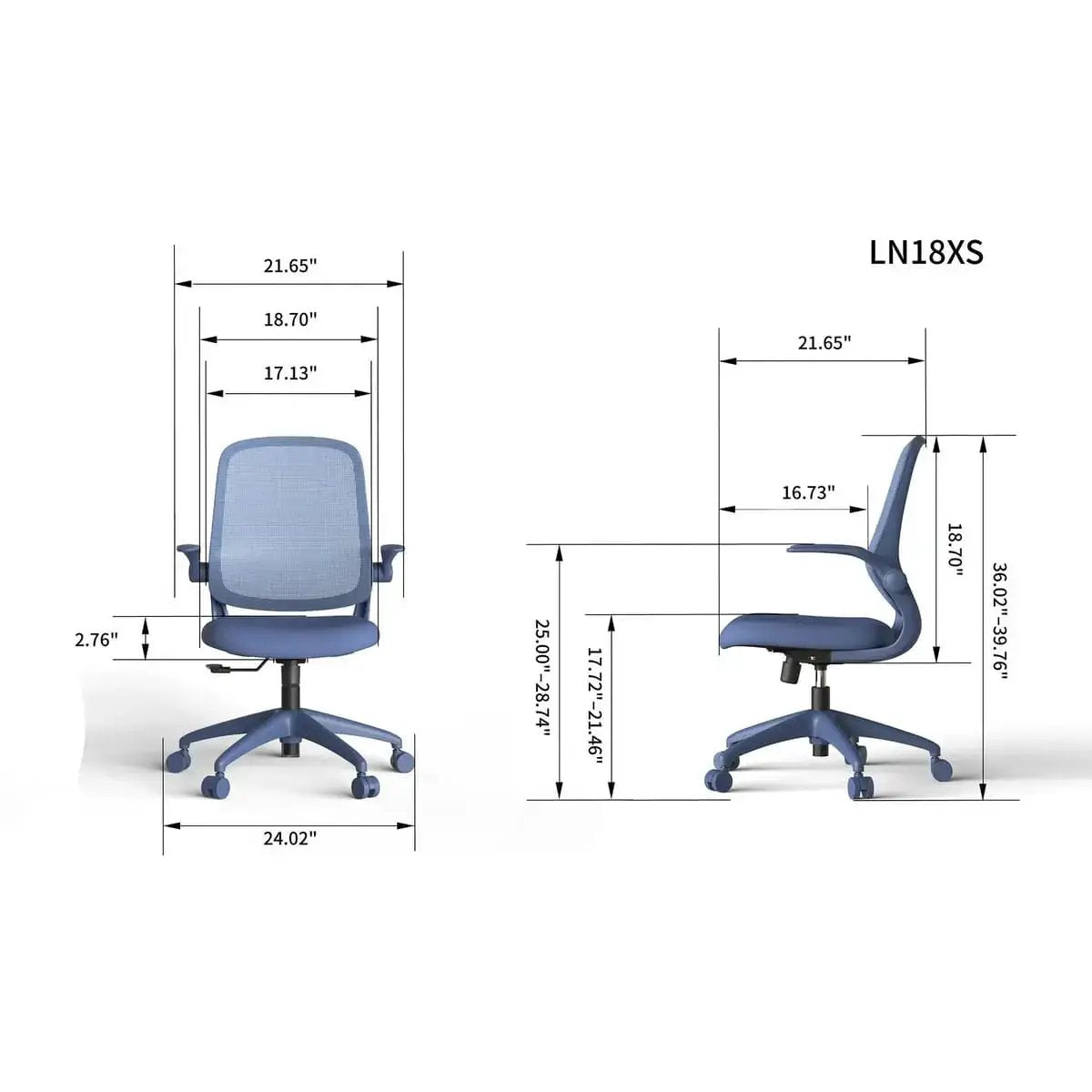 Ergonomic mesh back office chair – view 2