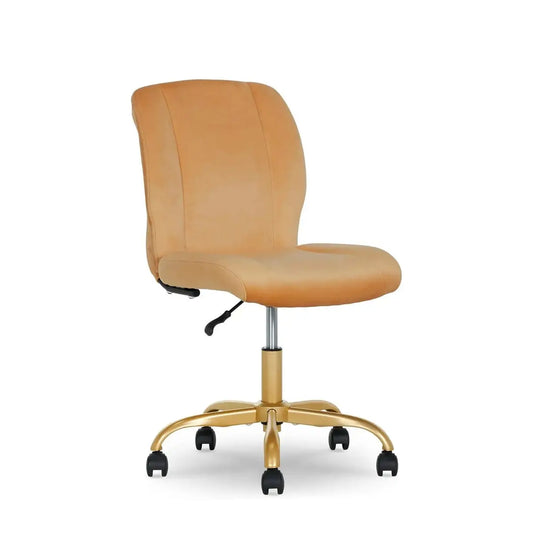 Luxurious Plush Velvet Office Chair with Ergonomic Design and Adjustable Gold Base for Stylish Home Workspace Platinum-Level Office Chairs