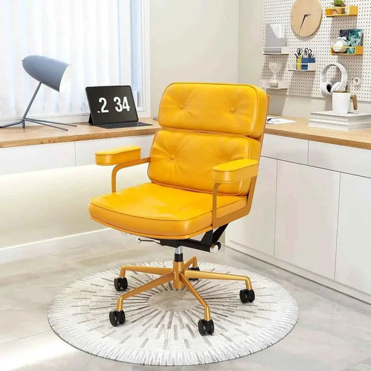Smiths Mid Century Modern Yellow Office Chair For Home Office Decor Platinum-Level Office Chairs