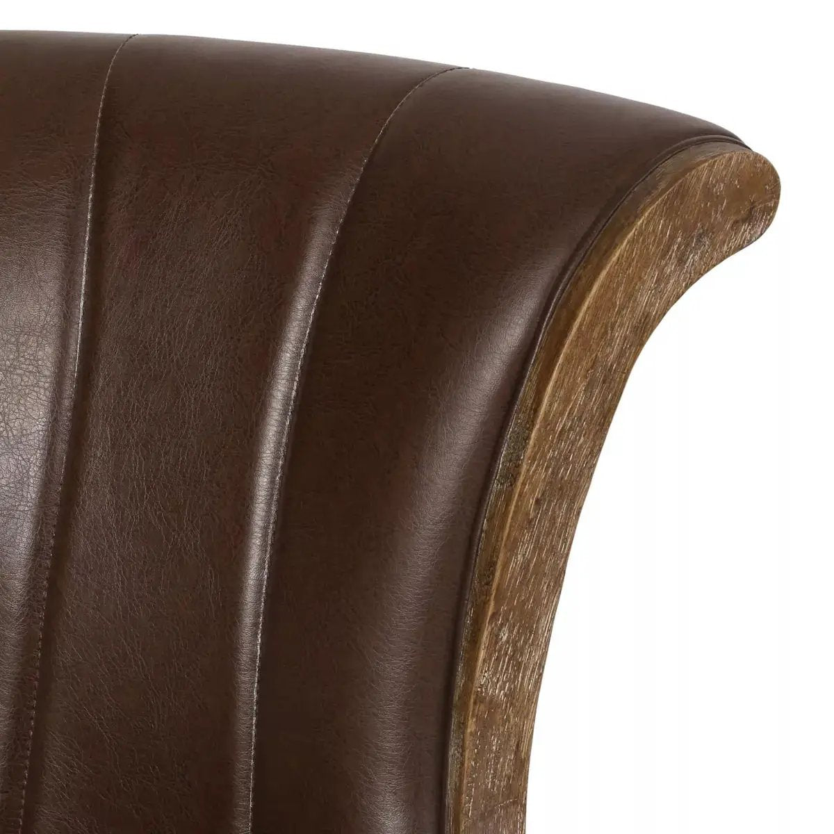 Coulee Contemporary Upholstered Roll Back Swivel Office Chair Dark Brown/Natural - Christopher Knight Home: Ergonomic, Adjustable Height