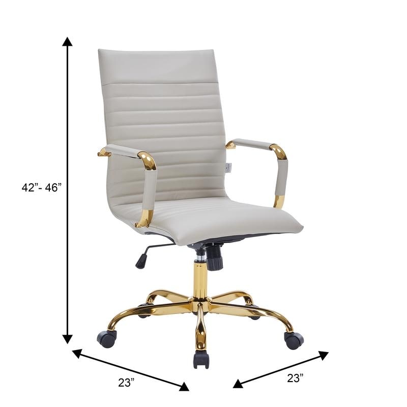 17 PCS Harris Modern High-Back Leather Upholstered Office Chair with Tilt & Swivel for Home Office - Tan