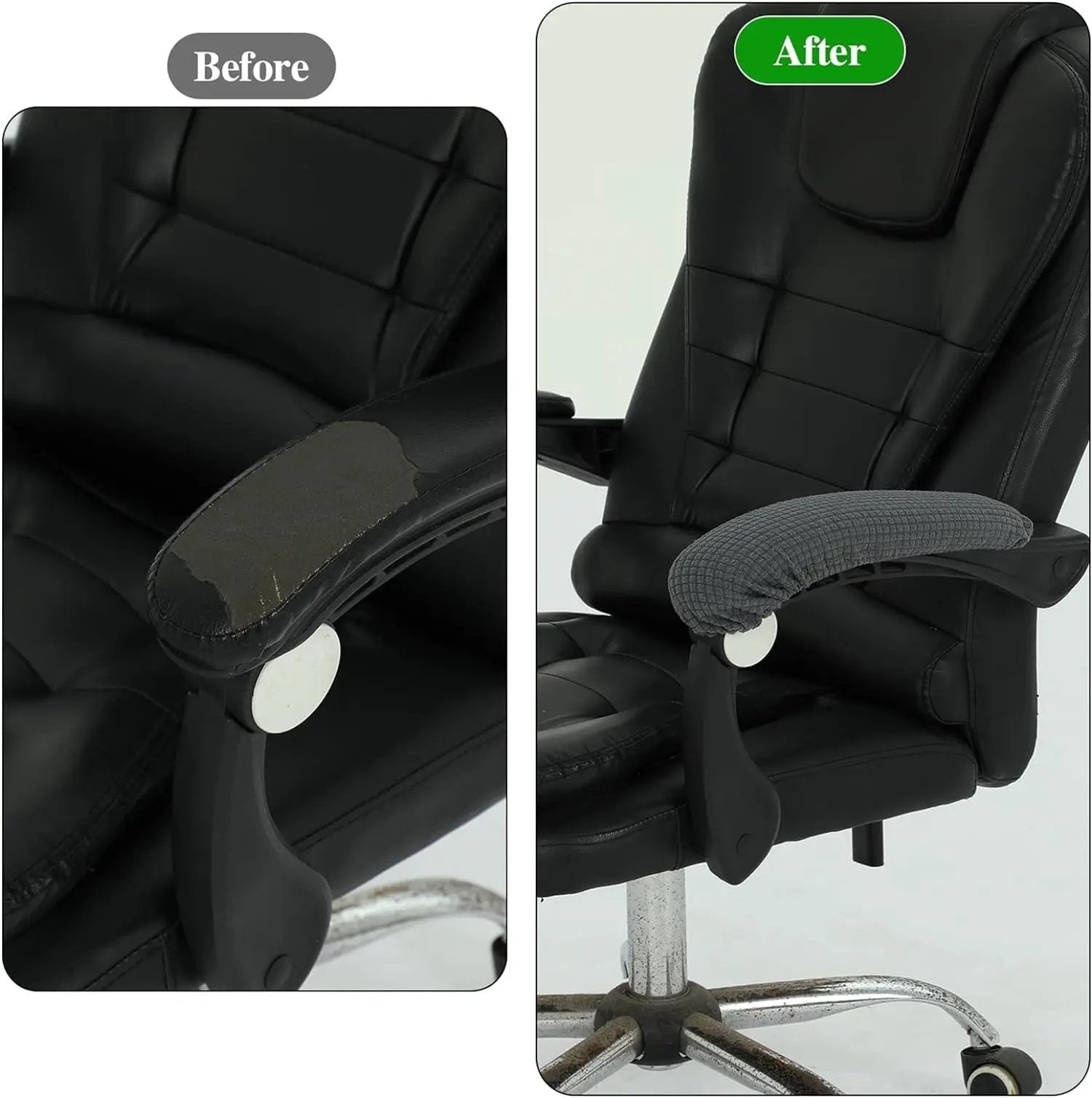 Office Chair Arm Armrest Covers,Stretchable Slipcover Protector Sleeve for Computer Gaming Desk Rotating Chairs Easy Install & Clean, Comfortable,Universal Stretch Desk Chair Seat Cover Protector