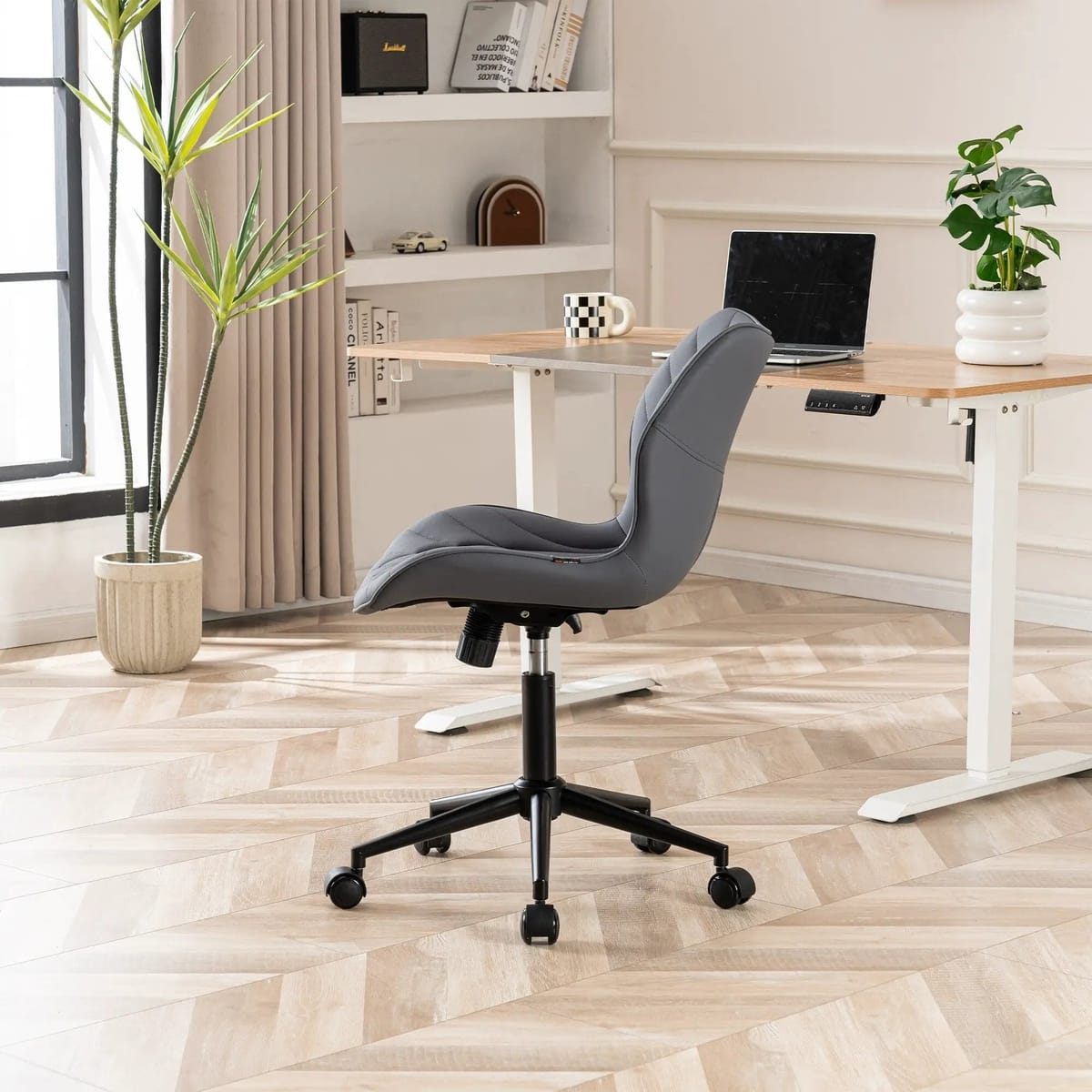 Swivel Armless Desk Chair Office Chairs Makeup Vanity Chair