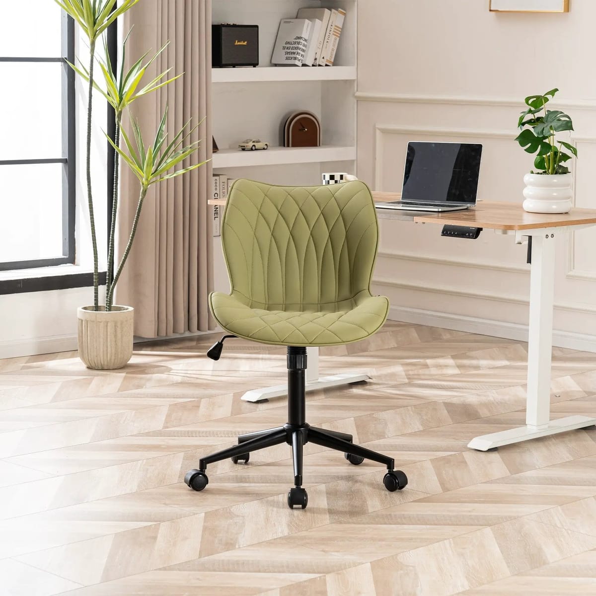 Swivel Armless Desk Chair Office Chairs Makeup Vanity Chair