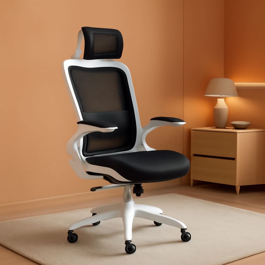 Black and White High Back Mesh Ergonomic Office Chair - Platinum-Level Office Chairs