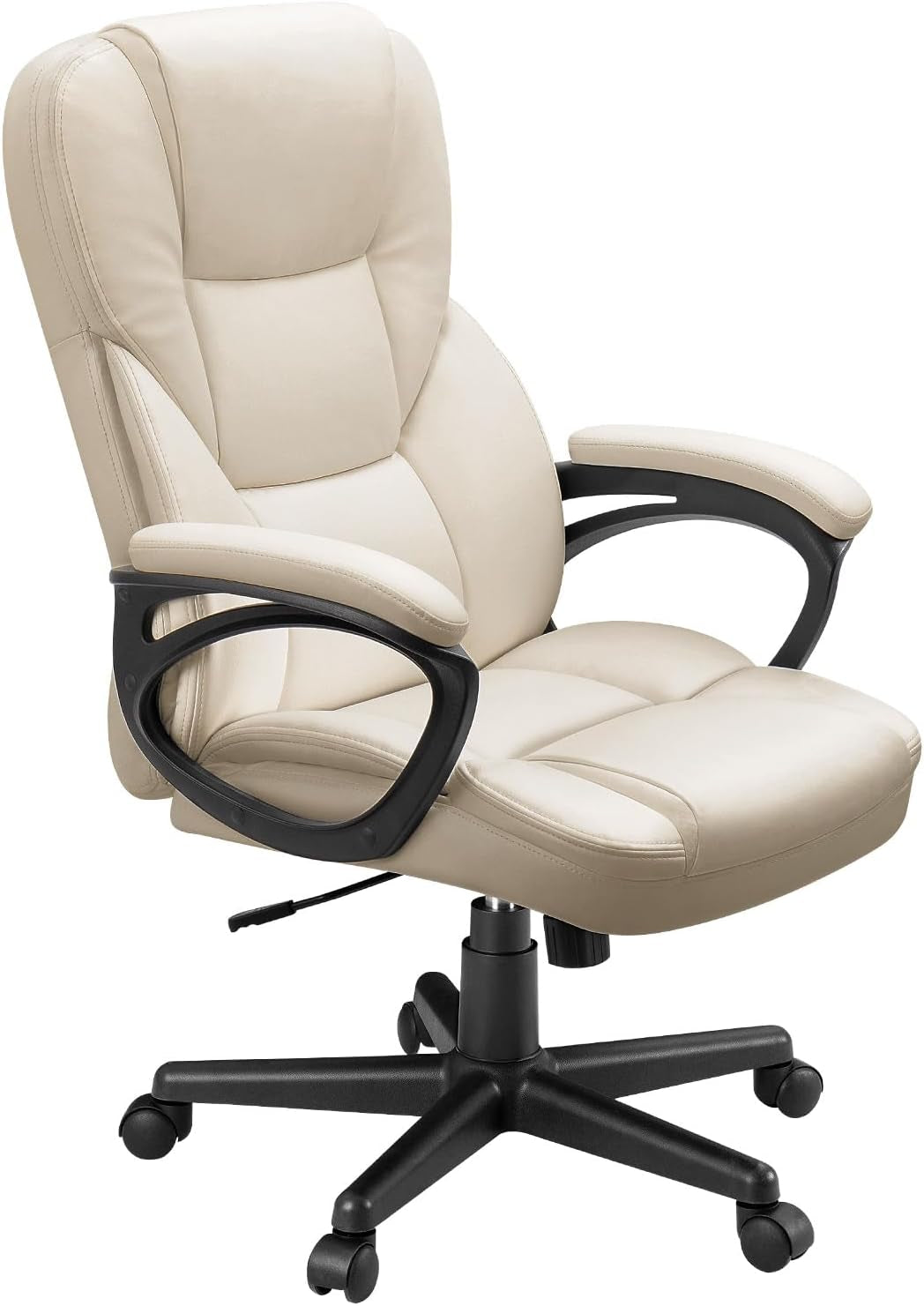 Furmax Office Executive Chair High Back Adjustable Managerial Home Desk Chair, Swivel Computer PU Leather Chair with Lumbar Support (1, Black)
