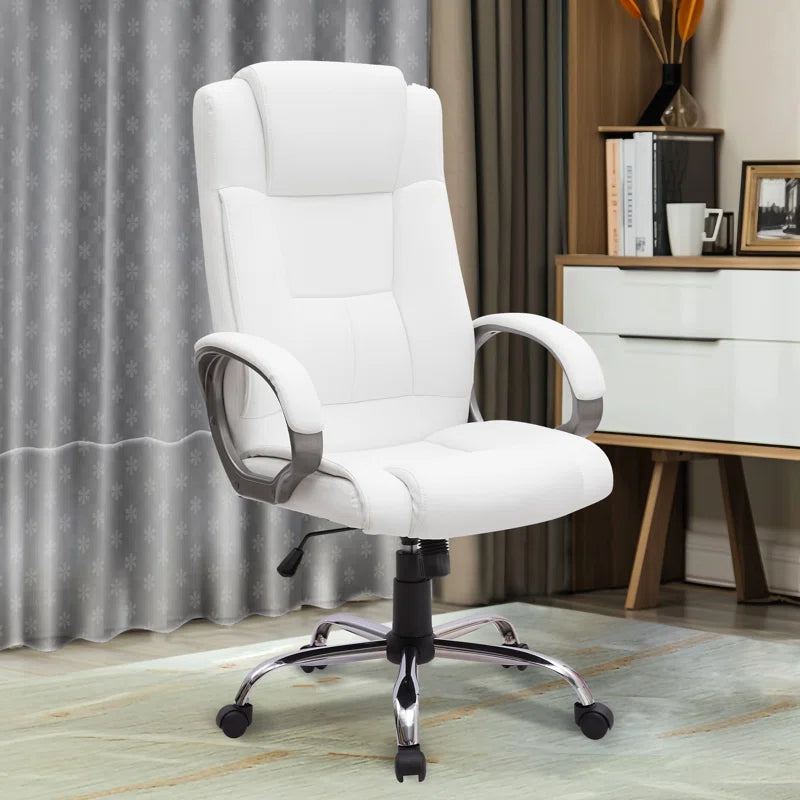 Jakyrah High Back Executive Desk Chair, Faux Leather Office Chair with Back Support, Home Office Chair with Armrest and Lumbar Support