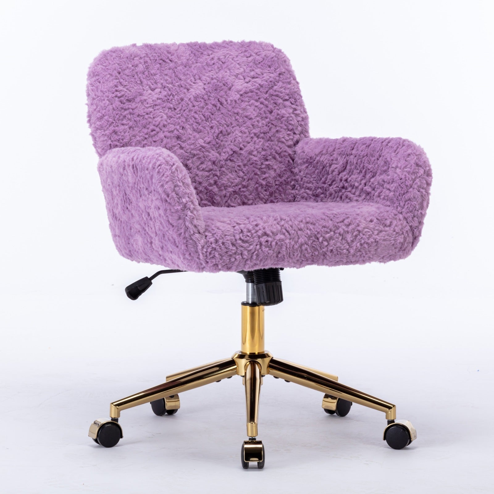 A&A Furniture Violet Velvet Chair, Golden Metal Base - Platinum-Level Office Chairs