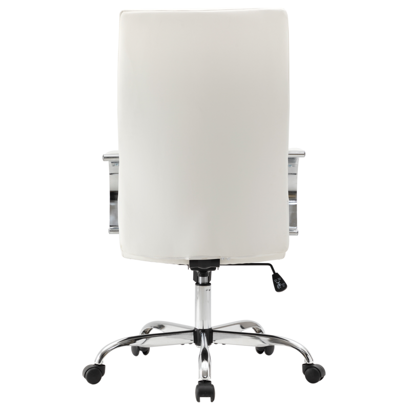 20 PCS Sonora Ergonomic High-Back Leather Desk Office Chair with Chrome Base and Tilt for Home Office - White