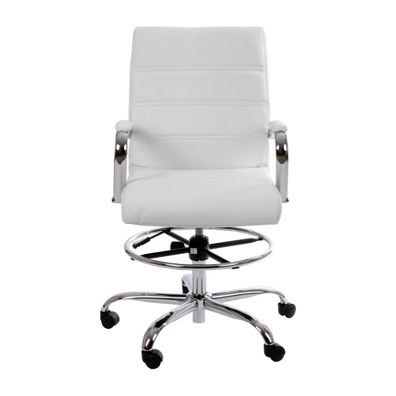 Adjuto Ergonomic Upholstered Mid-Back Swivel Office Chair with Foot Ring