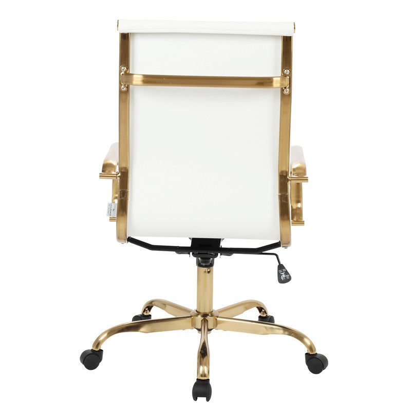 17 PCS Harris Modern High-Back Leather Upholstered Office Chair with Tilt & Swivel for Home Office - White