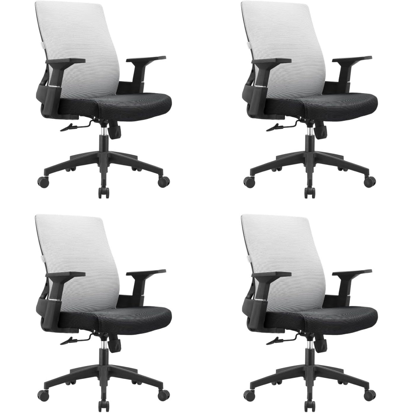 Leisuremod Ergonomic Office Chair, 360 Degree Swivel & Tilt with Rolling Wheels, Adjustable Height, Grey