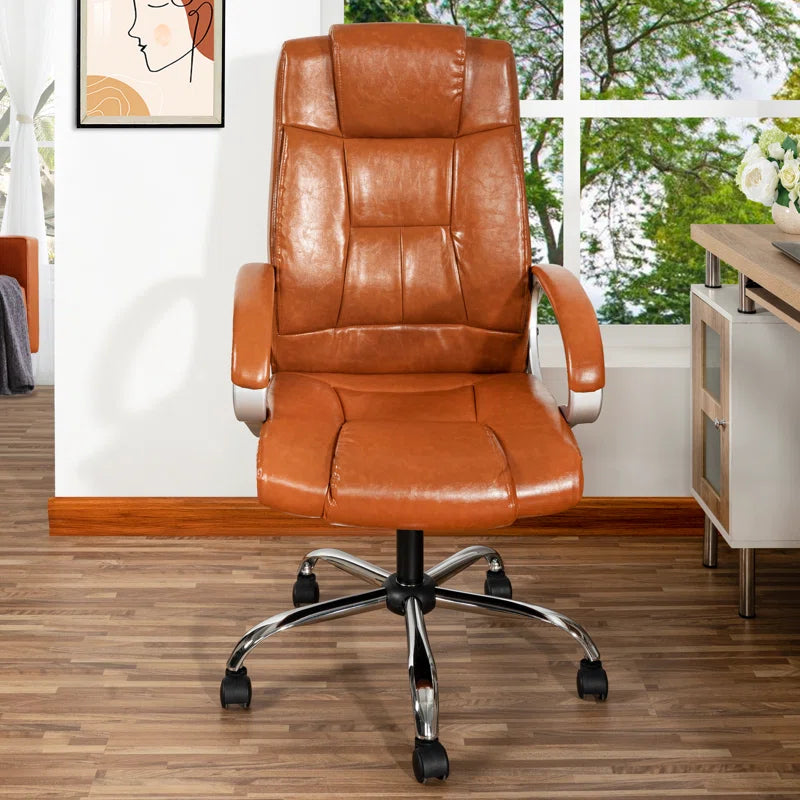Jakyrah High Back Executive Desk Chair, Faux Leather Office Chair with Back Support, Home Office Chair with Armrest and Lumbar Support