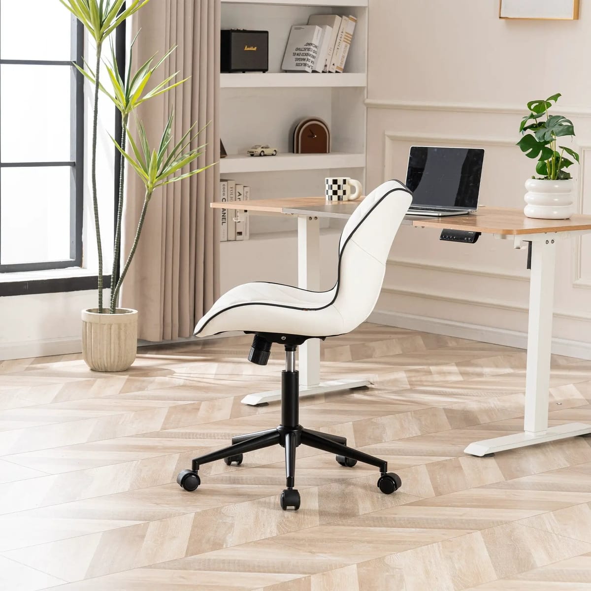Swivel Armless Desk Chair Office Chairs Makeup Vanity Chair