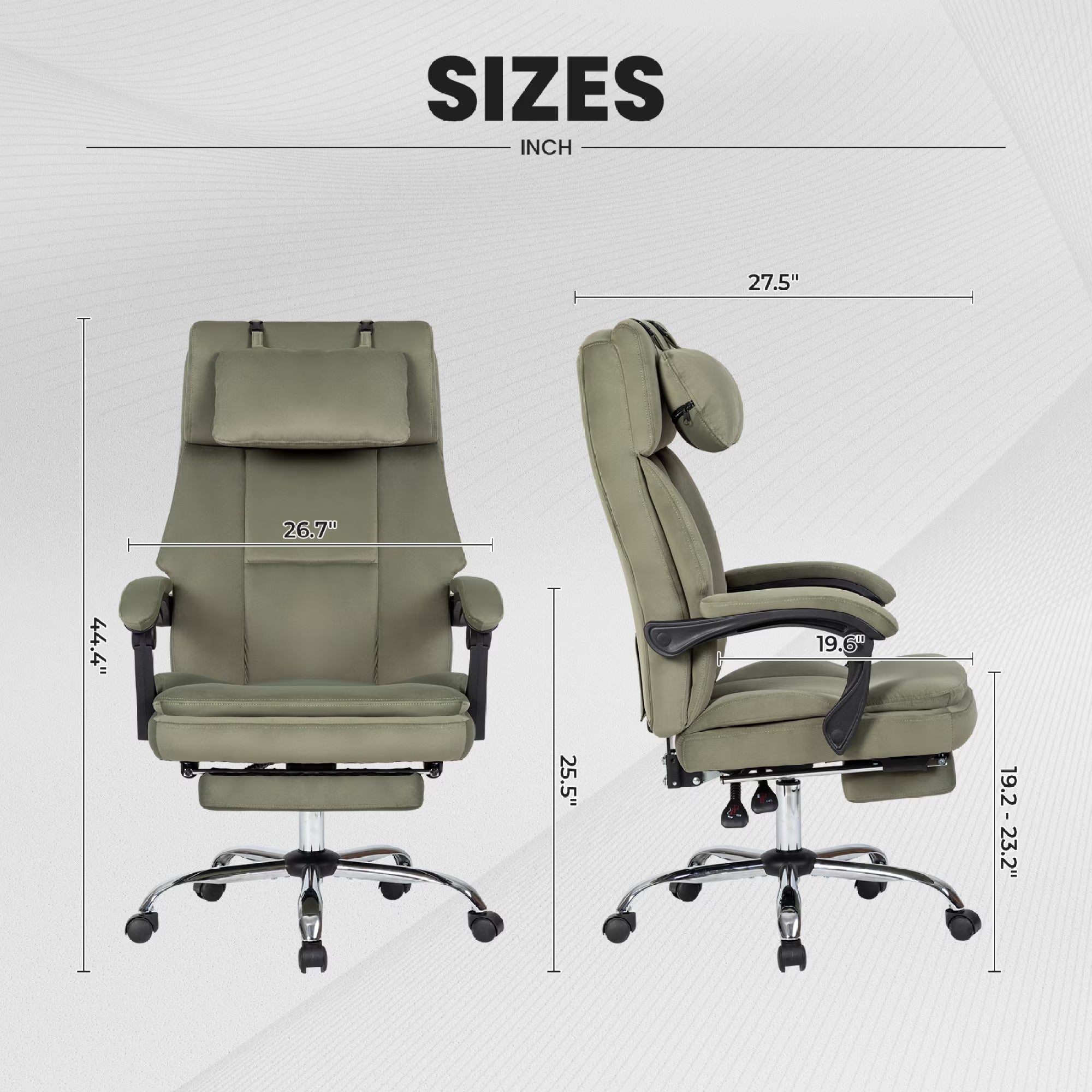 Office Chair, Comfortable Frosted Velvet Chair with Footrest & Removable Headrest, Computer Desk Chair Work Chair