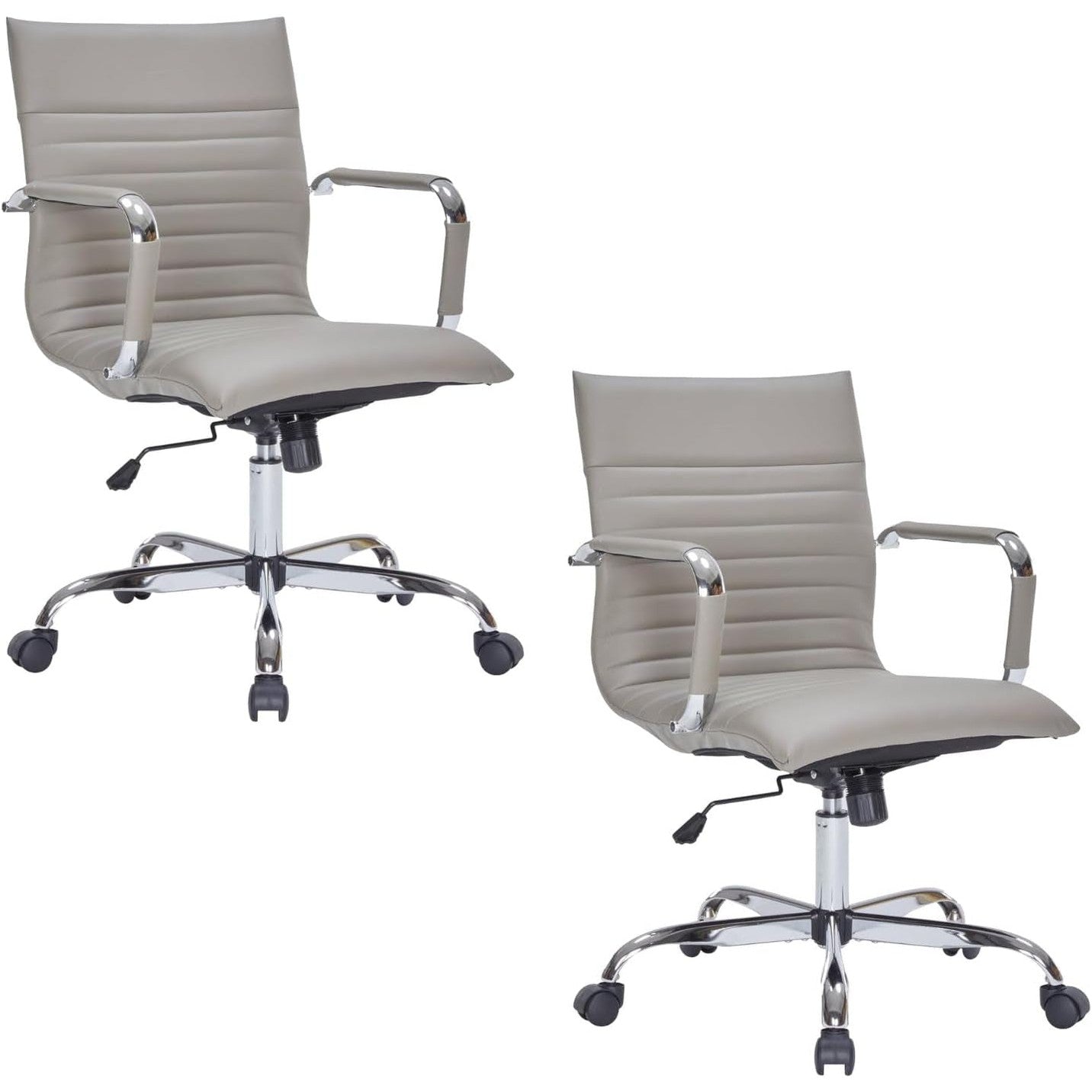 Leisuremod Ergonomic Executive Office Chair with Lumbar Support – Adjustable Leather Swivel Desk Chair, High Back Computer Chair Home & Office with Rolling Wheels & Chrome Base