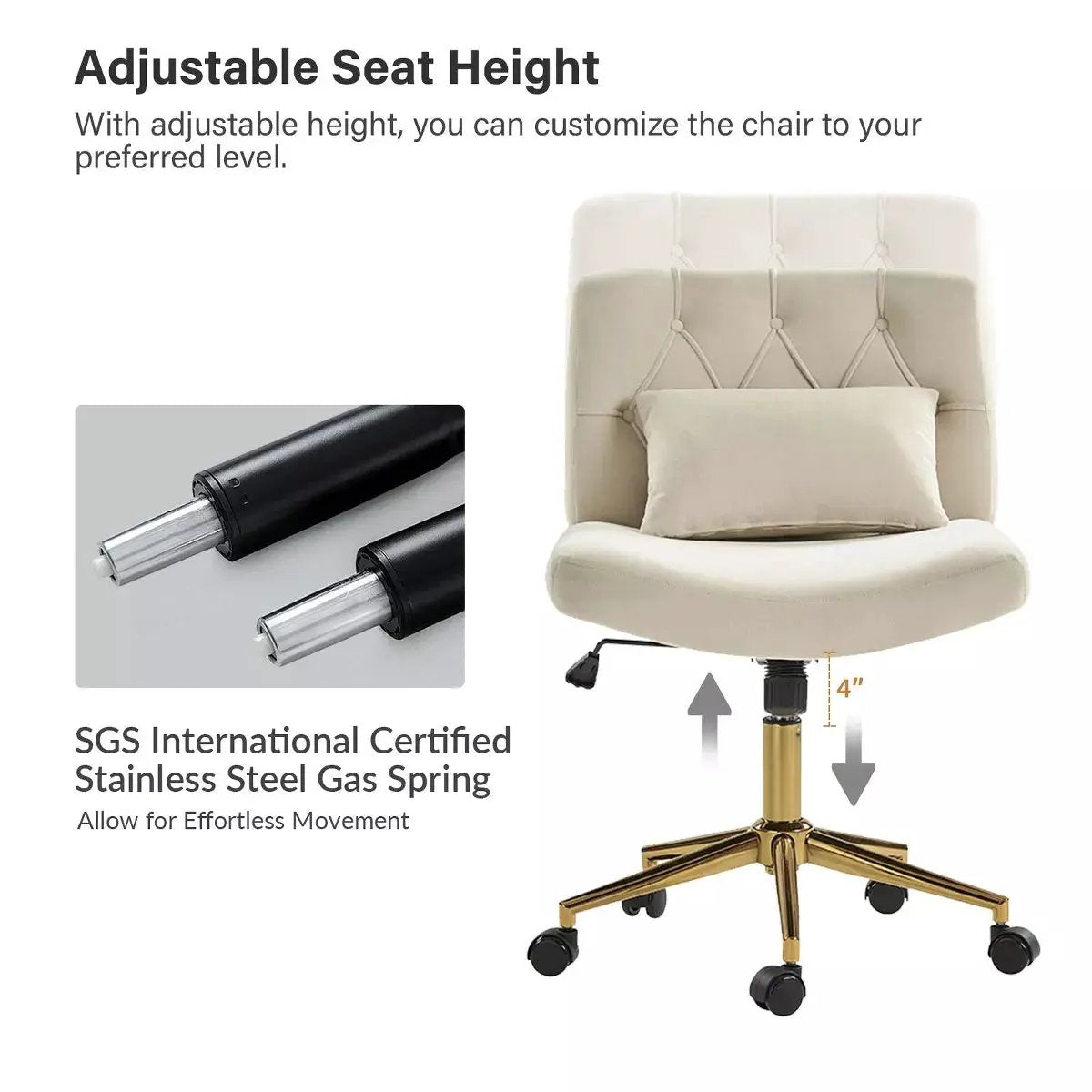 Nigel Modern Flannel Office Chair with Tilt and Adjustable Height Mecha|Hulala HOME