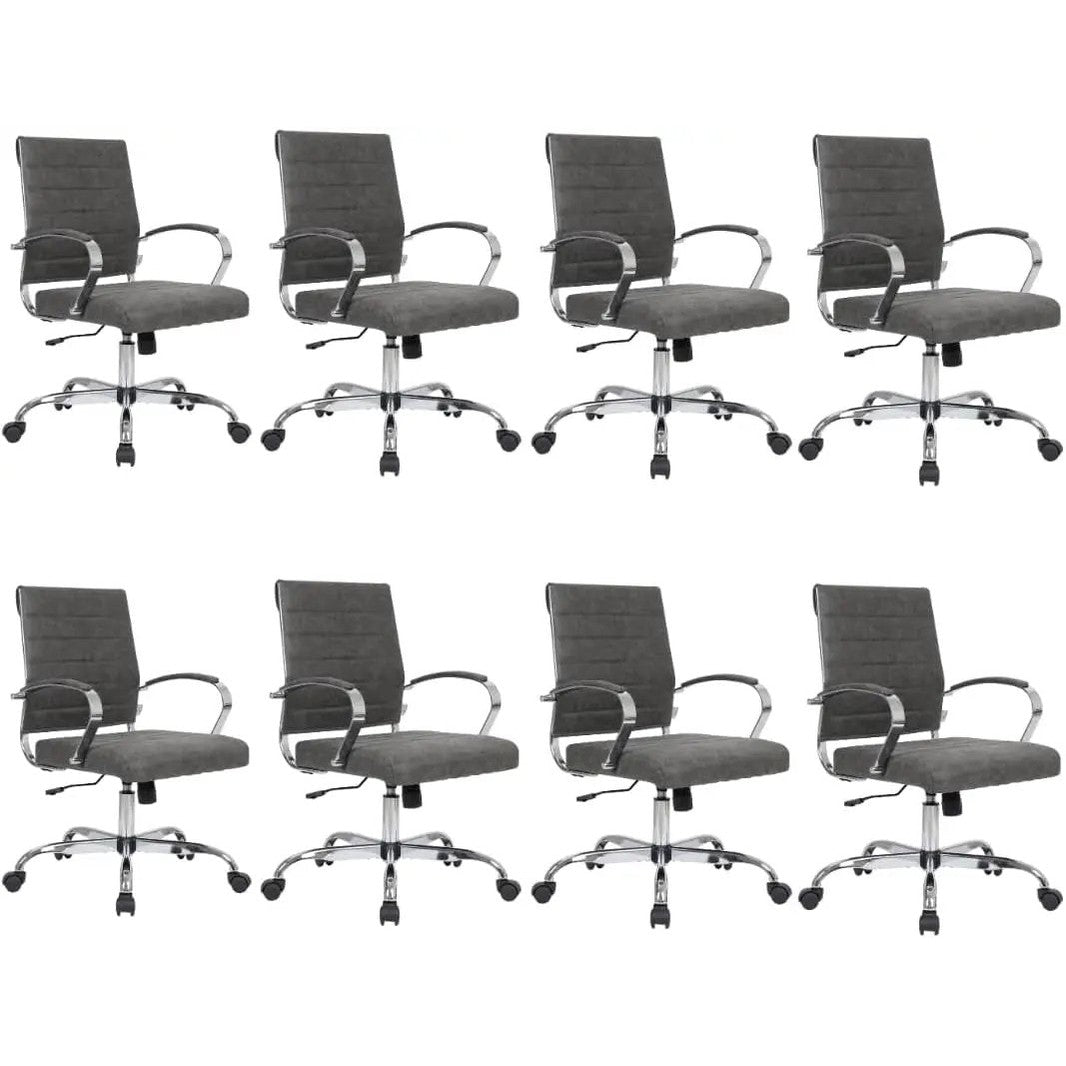Leisuremod Benmar Leather Office Desk Chair, Mid-Back Ergonomic Swivel Chair with Lumbar Support, Adjustable Height, Tilt Lock, Cushioned Seat & Back, Home Office Task Chair (Tan, Single)