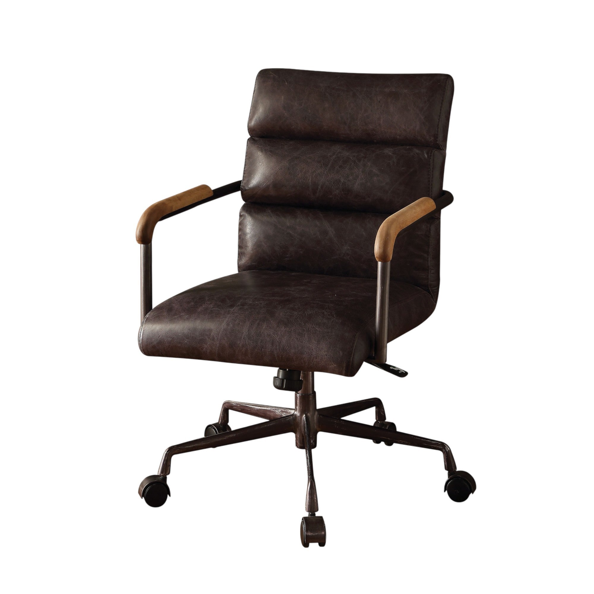 Harith Antique Slate Top Grain Leather Swivel Office Chair
