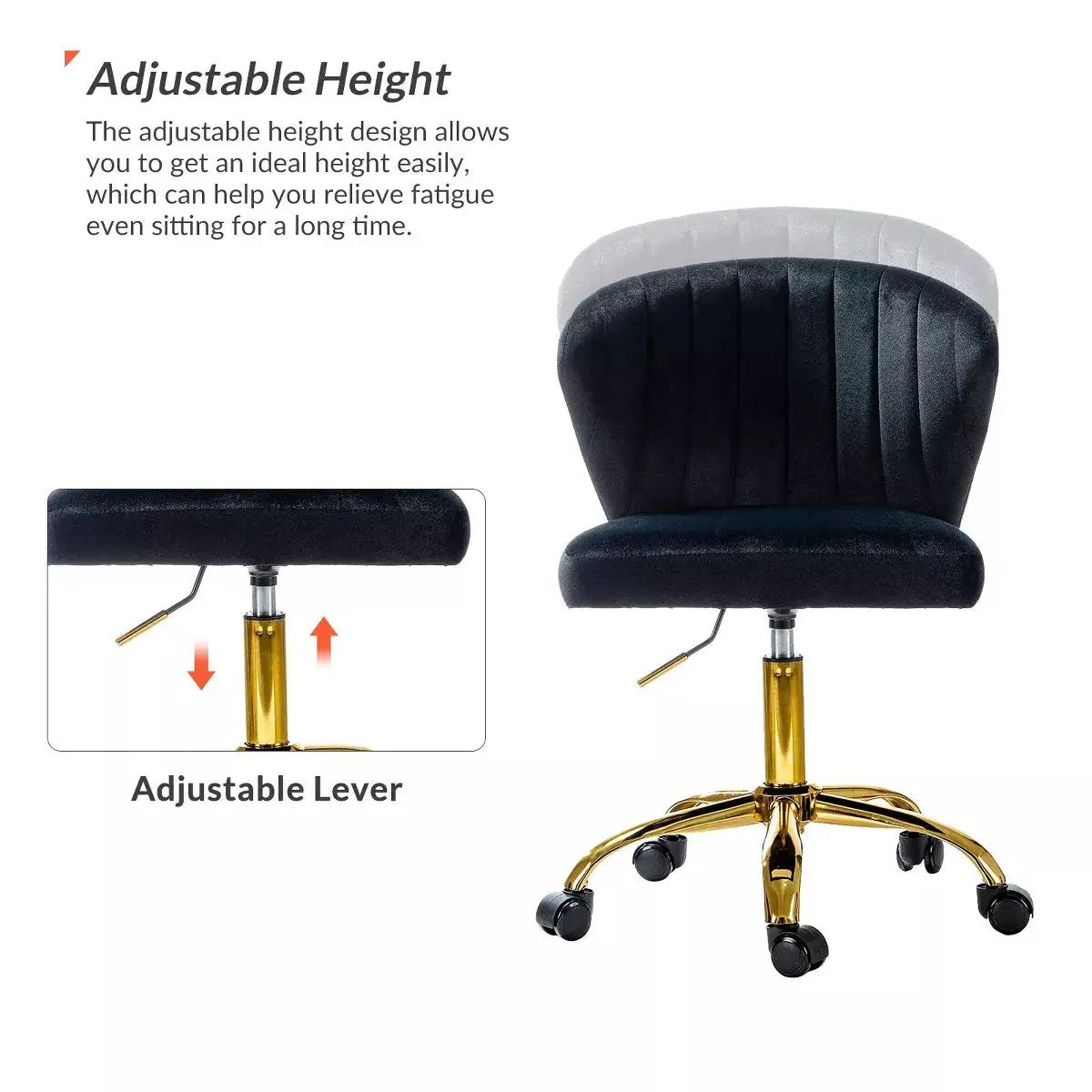 Ilia Comtemperary Swivel Office Chair with Channel Tufted Back | Karat Home
