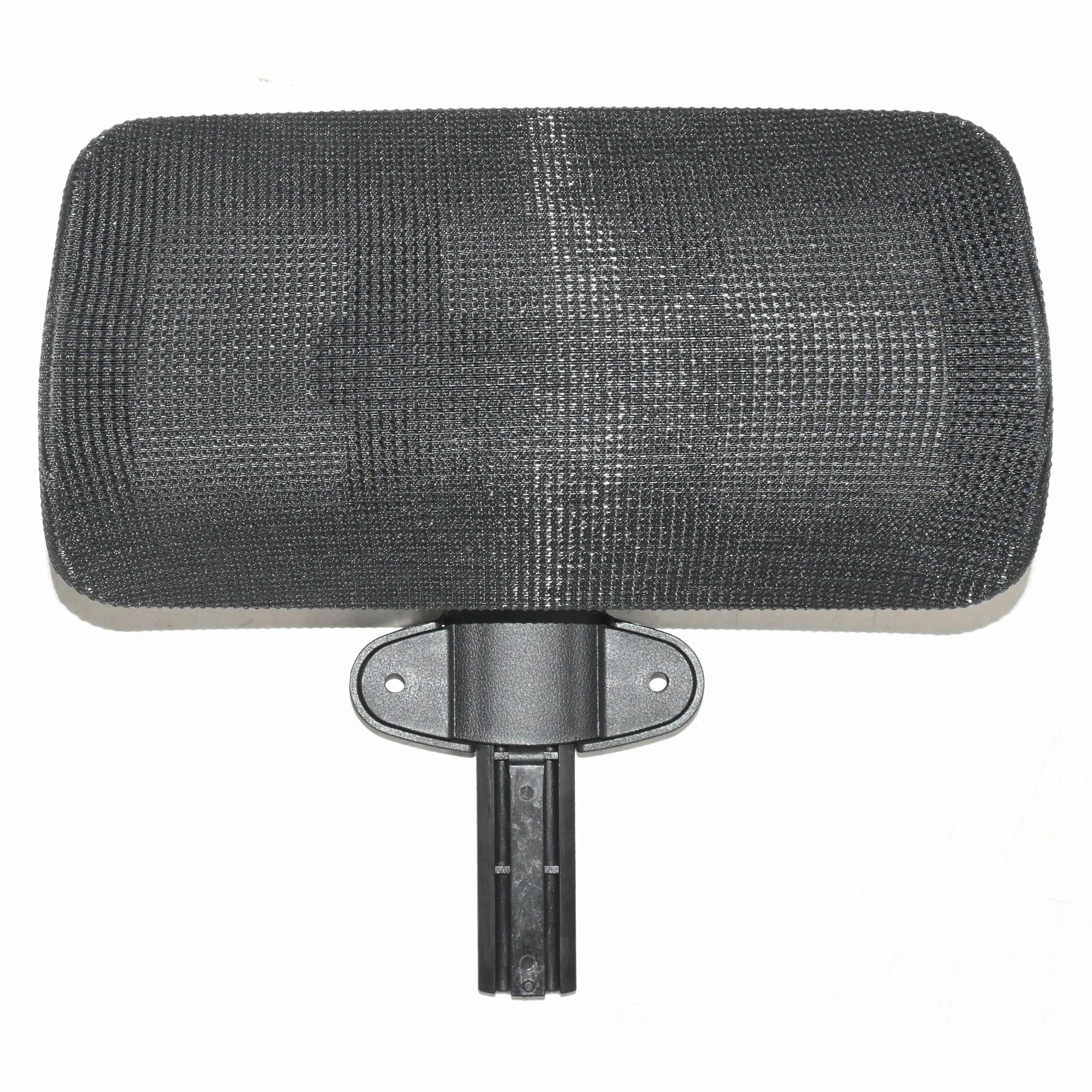Lorell black mesh headrest front view at maximum height