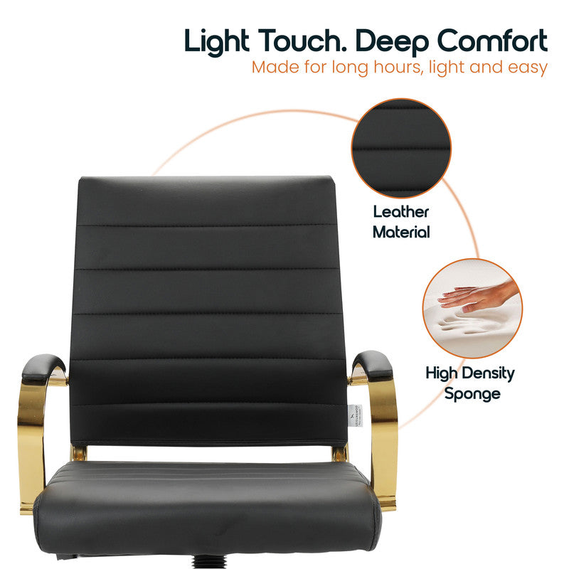 Benmar black leather office chairs – view 3