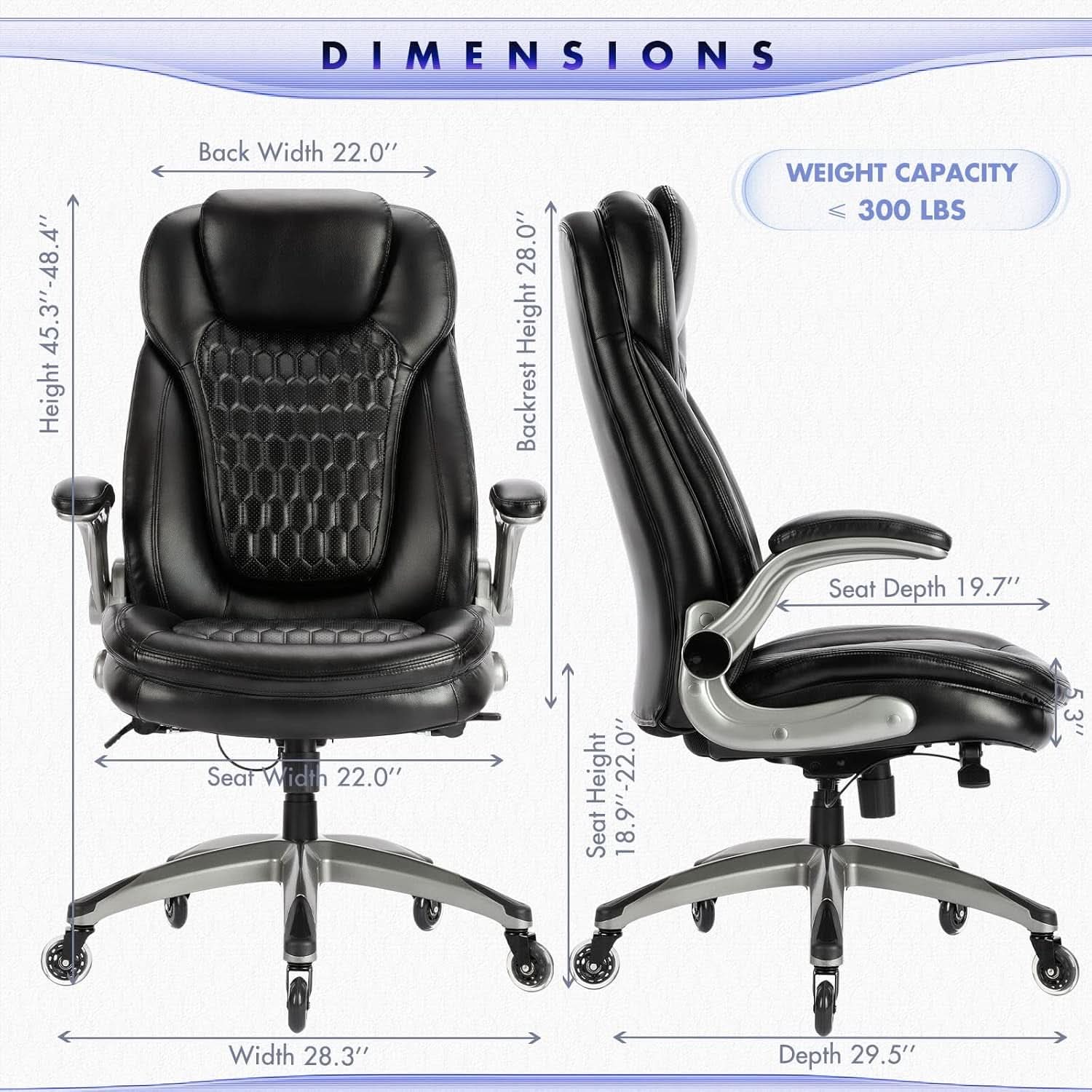 Black Bonded Leather High Back Office Chair - Platinum-Level Office Chairs