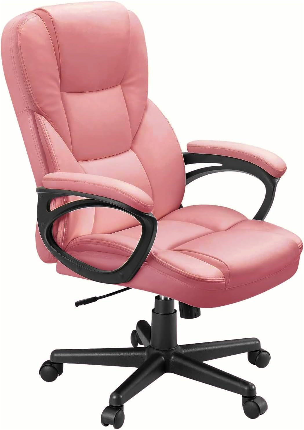 Furmax Office Executive Chair High Back Adjustable Managerial Home Desk Chair, Swivel Computer PU Leather Chair with Lumbar Support (1, Black)