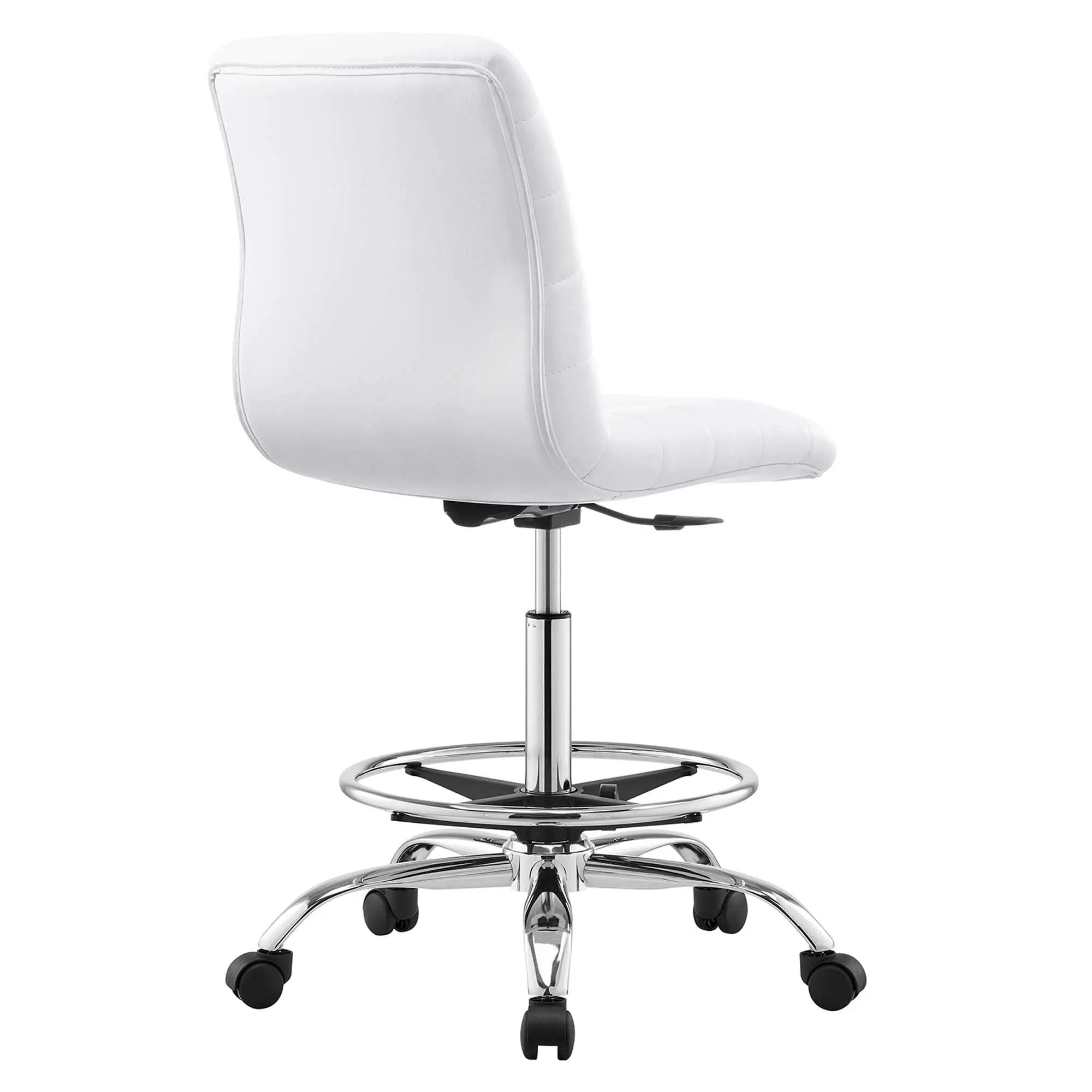 Drafting Chair Vegan Leather Armless Adjustable Stool