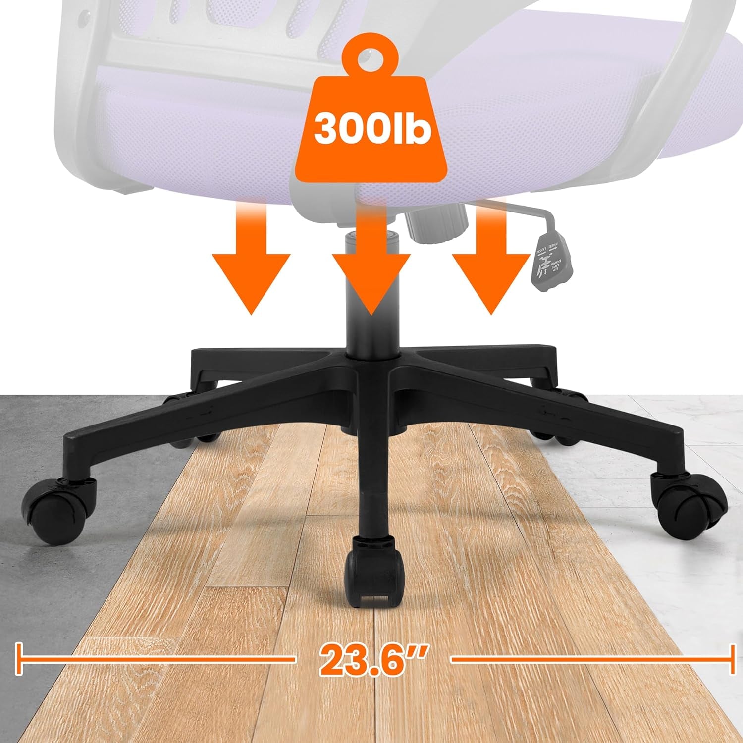 Yaheetech Mid Back Mesh Computer Office Desk Chair Adjustable Swivel, Purple