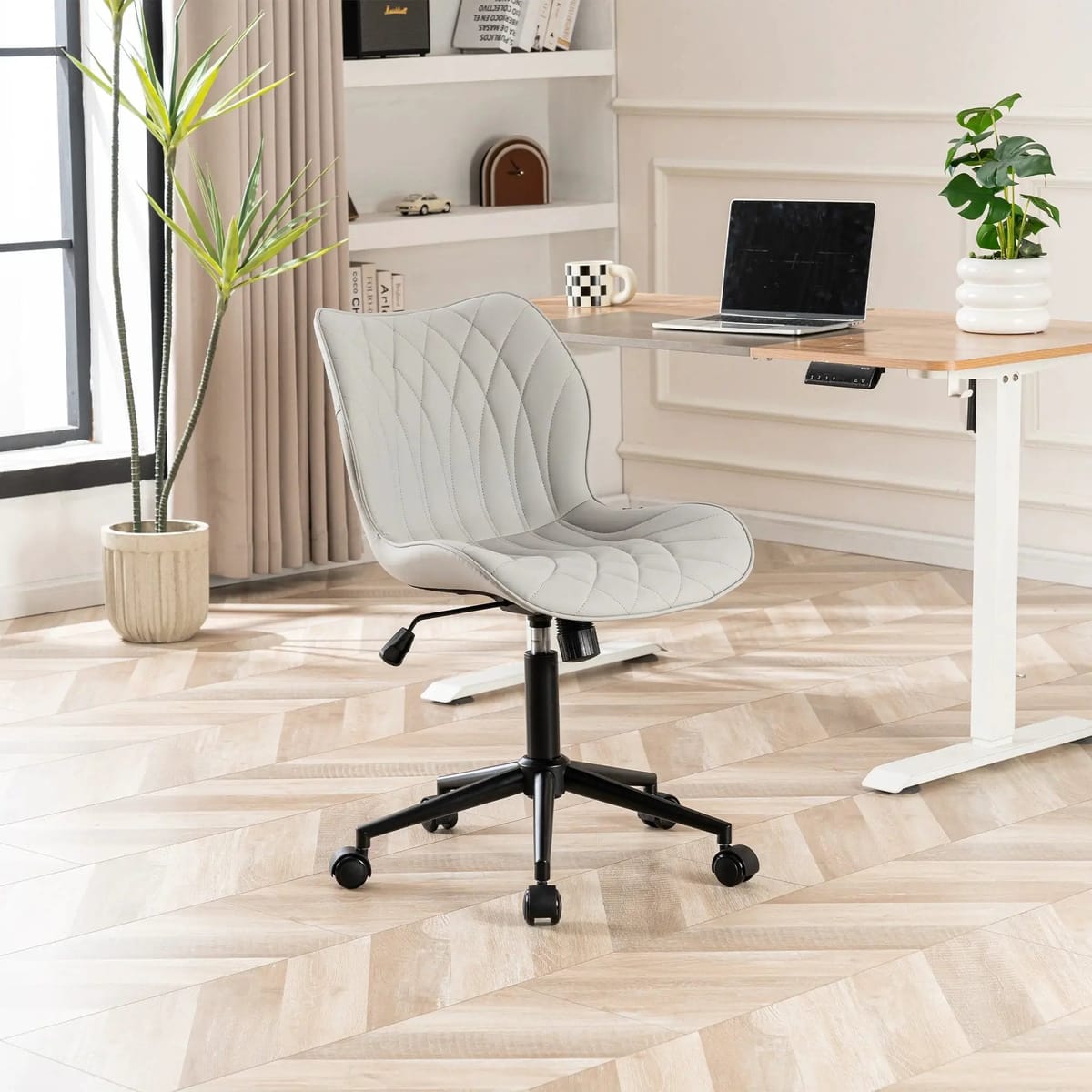 Swivel Armless Desk Chair Office Chairs Makeup Vanity Chair