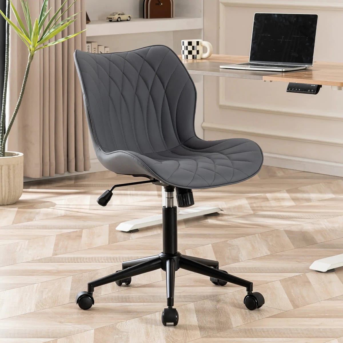 Swivel Armless Desk Chair Office Chairs Makeup Vanity Chair