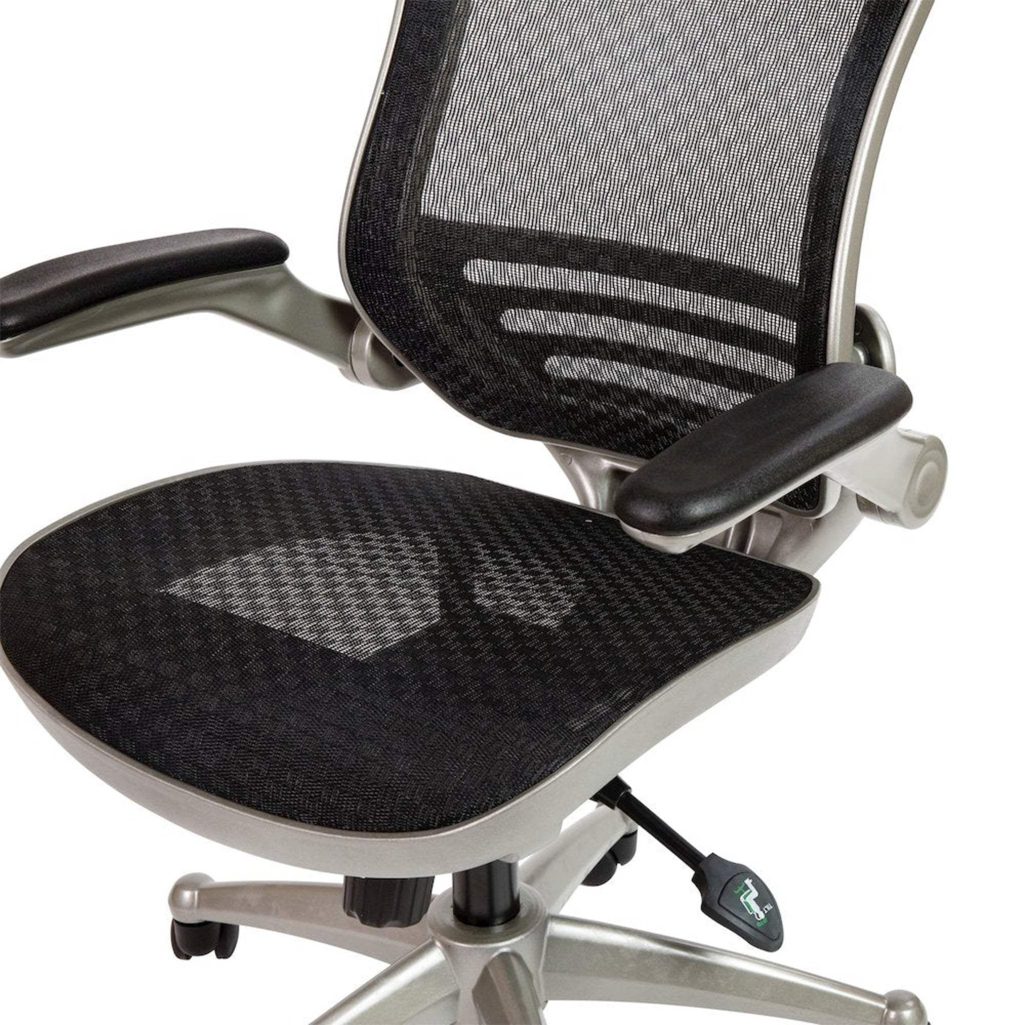 Mid-Back Black Mesh Executive Swivel Office Chair with Graphite Silver Frame