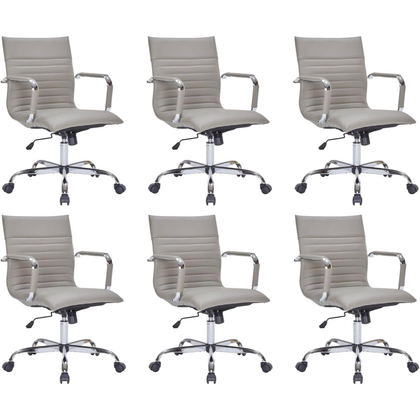 Leisuremod Ergonomic Executive Office Chair with Lumbar Support – Adjustable Leather Swivel Desk Chair, High Back Computer Chair Home & Office with Rolling Wheels & Chrome Base