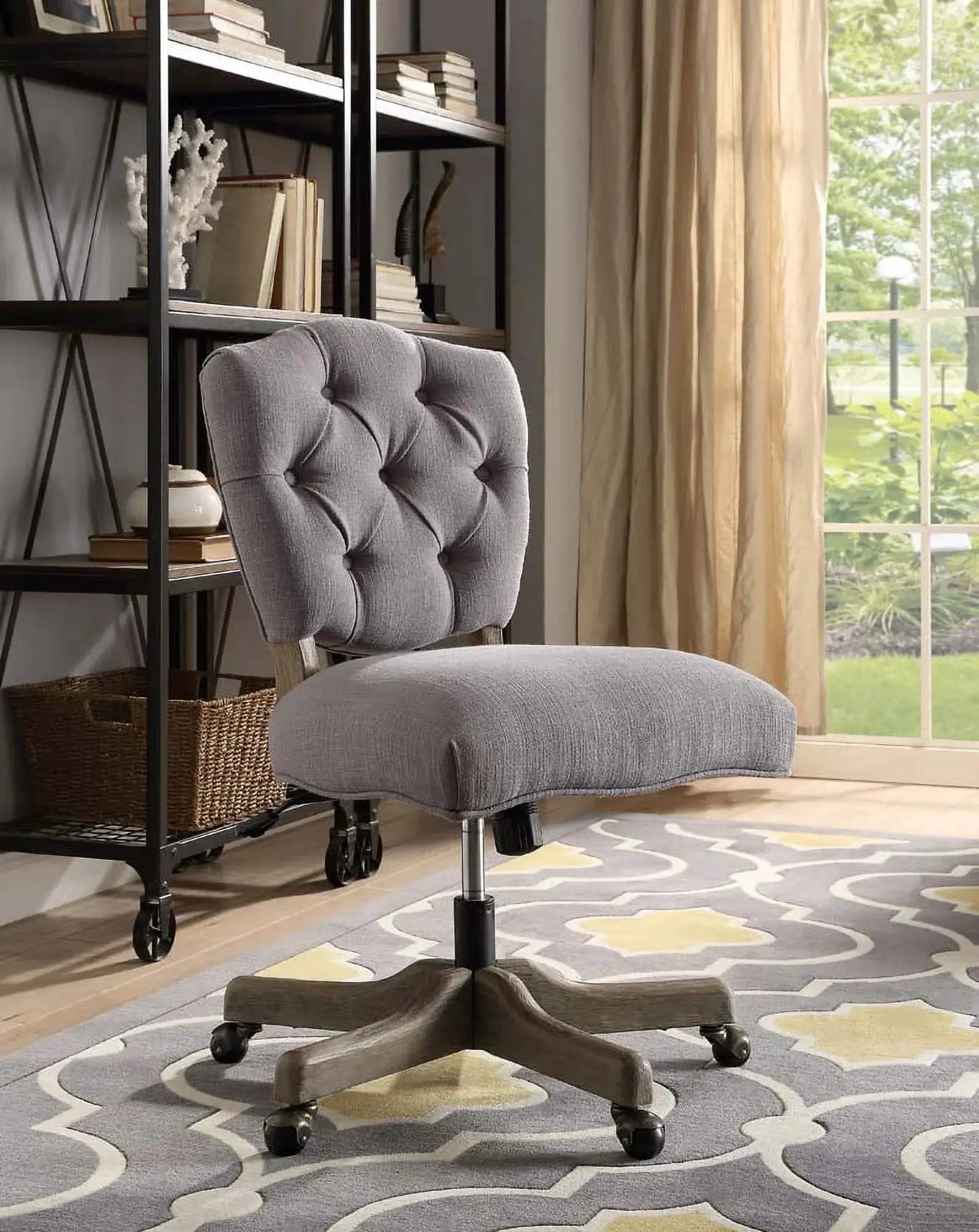Linon Kelsey Office Chair, 18.5-22.5 In. Adjustable Seat Height, Multiple Colors