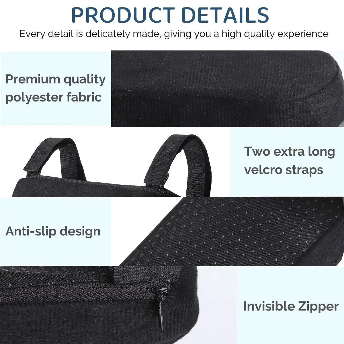 2 Pack Office Chair Armrest Pads Covers Black Arm Rest Covers for Office Chairs