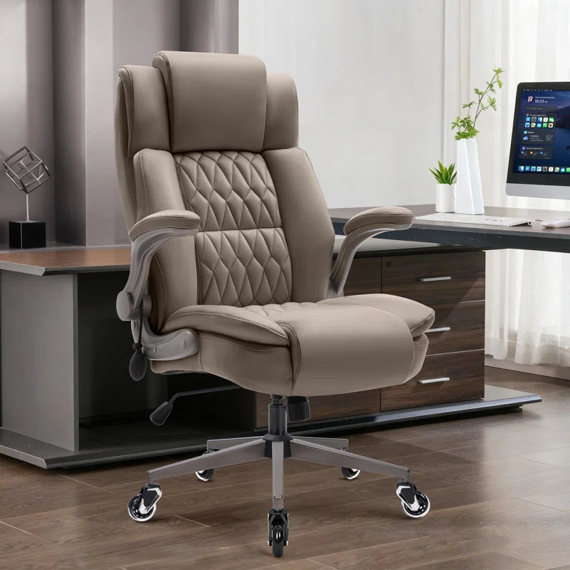 Modern PU Leather Ergonomic Office Chair with Adjustable Lumbar