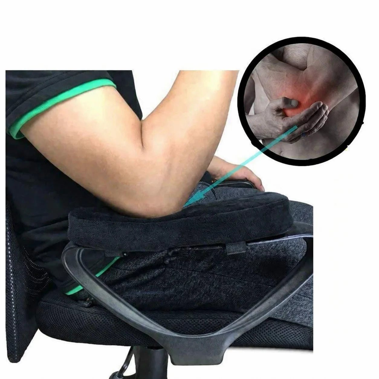 2 Pack Adjustable Strap Arm Cushion, Thick Memory Foam Office Chair Armrest Cushion, Soft Plush Elbow Support Arm Pad, Universal Gaming Chair Arm Rest Pillow Desk Chair Arm Covers