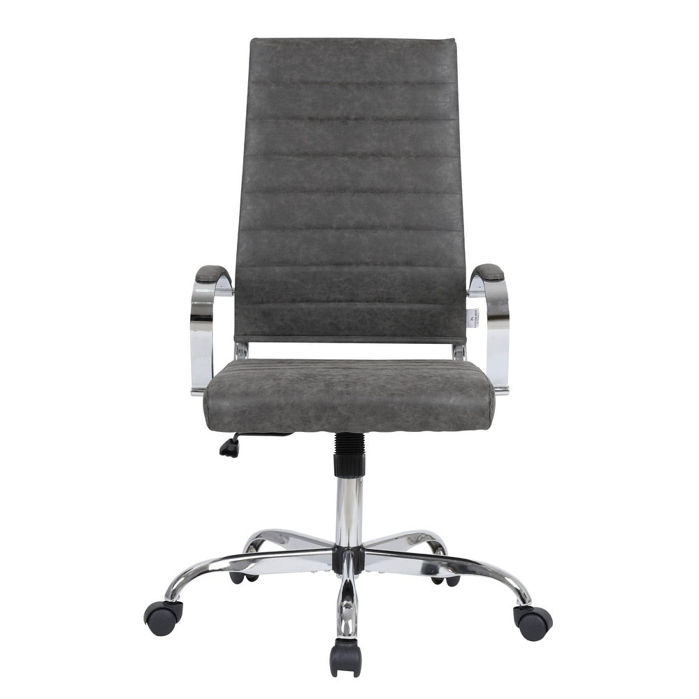 30 PCS Benmar Modern High Back Leather Upholstered Office Chair with Dual Wheel Casters and Swivel Base - Charcoal