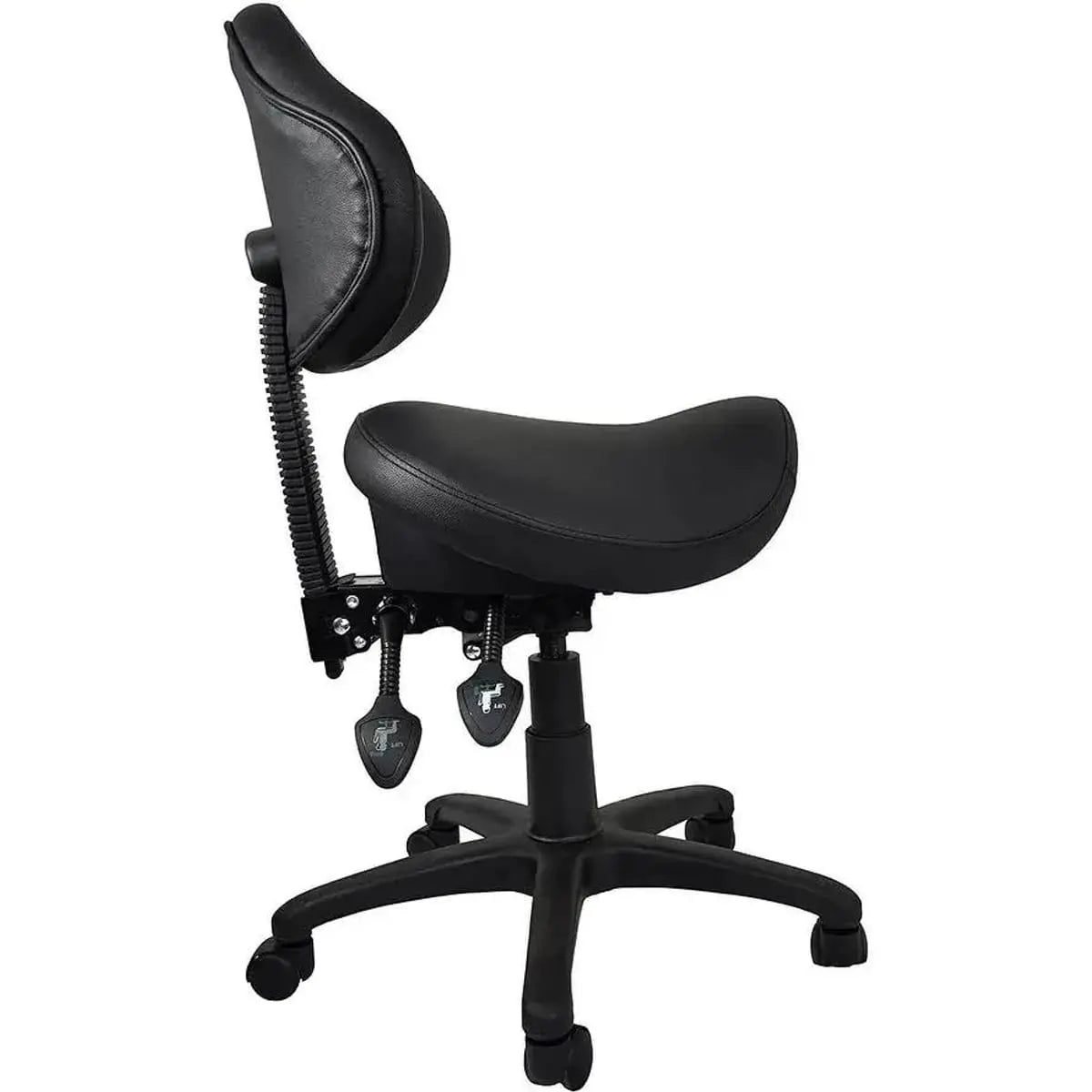 Adjustable Black Saddle Stool With Wheels For Dental Office Salon Clinic Lab Ergonomic Tilt Chair ADS