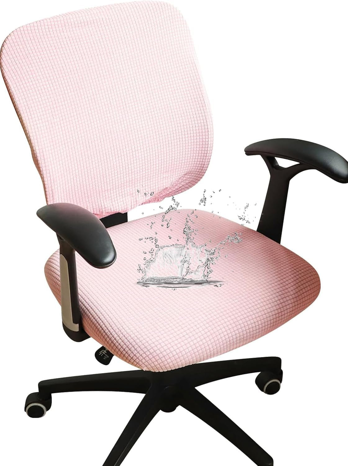 FORCHEER Floral Split Office Chair Covers Two Pieces Stretch Separated Desk Chair Slipcover Washable -Spring Floral