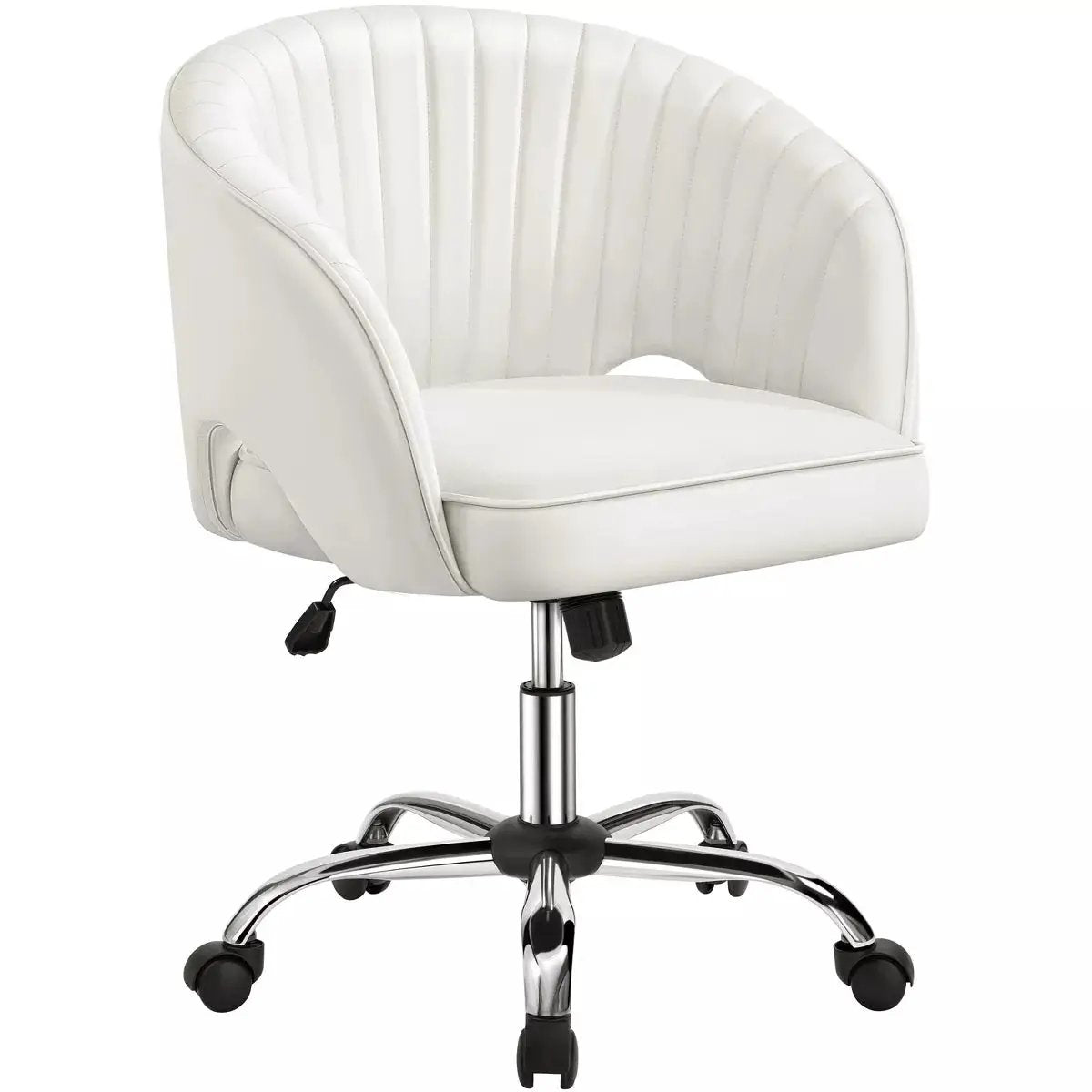 Yaheetech Rolling Office Chair Armchair with Tufted Barrel