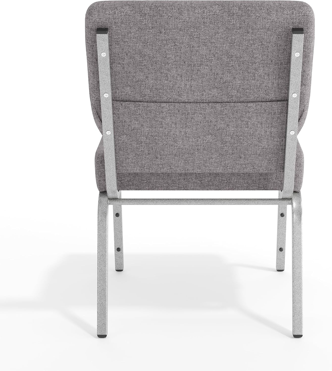 Flash Furniture HERCULES Series 21''W Stacking Church Chair in Gray Fabric - Silver Vein Frame