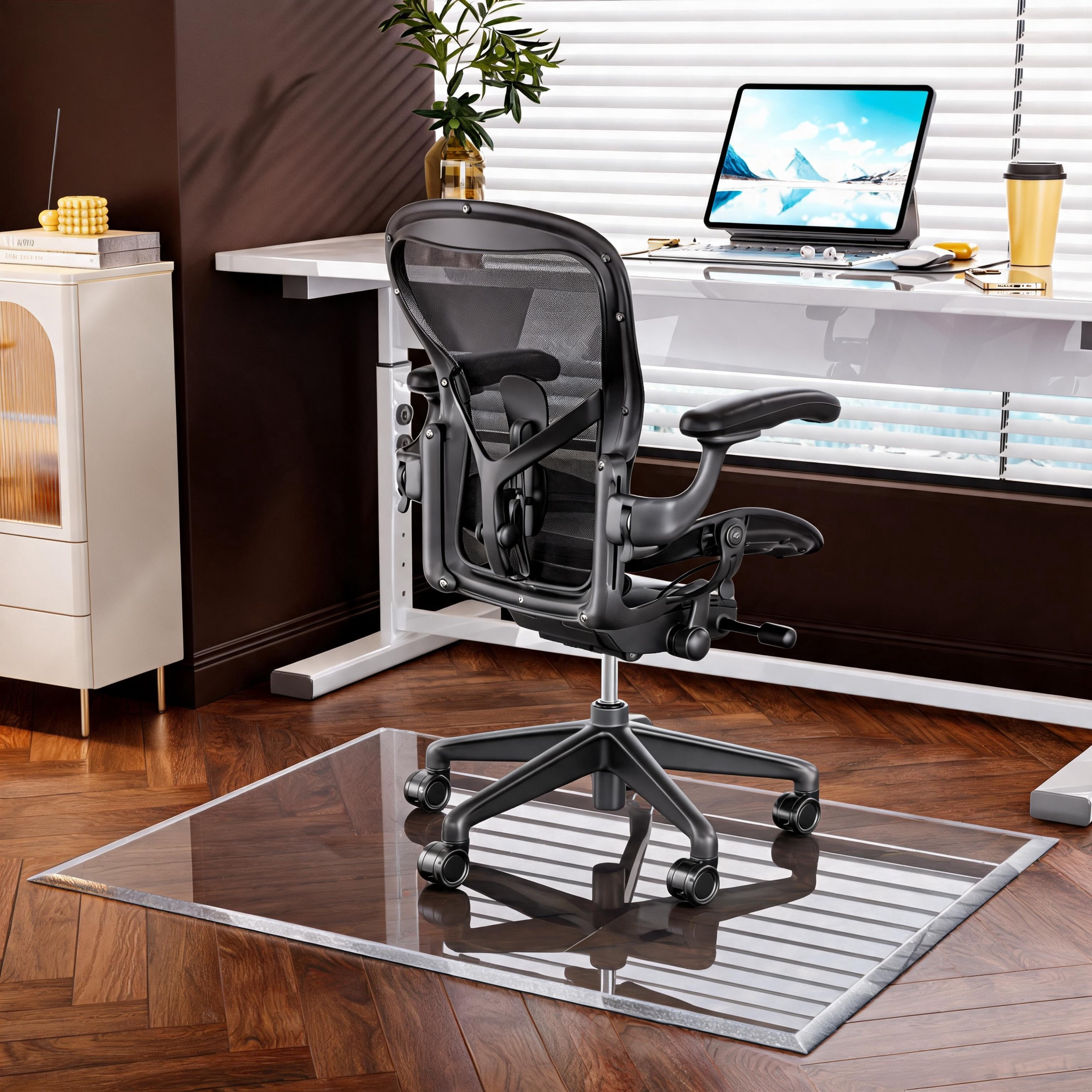 Beveled Tempered Glass Chair Mat, 48x36 In, 1000 Lb Cap - Platinum-Level Office Chairs