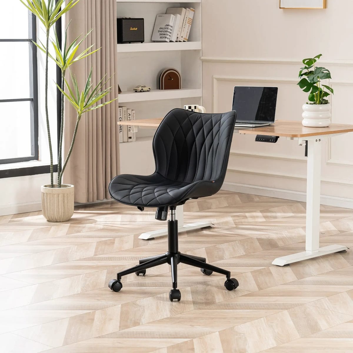 Swivel Armless Desk Chair Office Chairs Makeup Vanity Chair