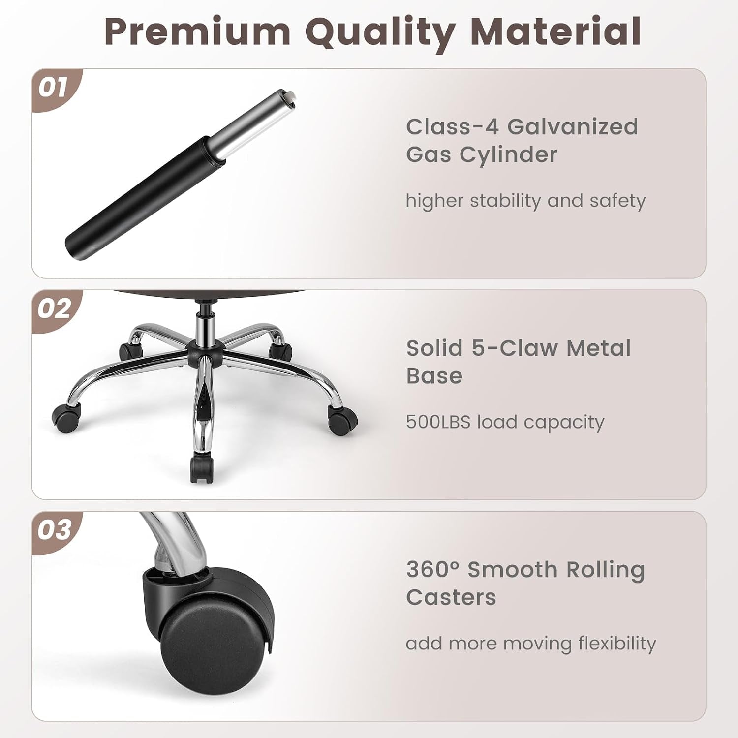 POWERSTONE Big and Tall Office Chair - 500LBS High Back Executive Desk Chair Adjustable Leather Computer Chair Home Office Extra Wide Swivel Task Chair for Heavy People Adults Brown