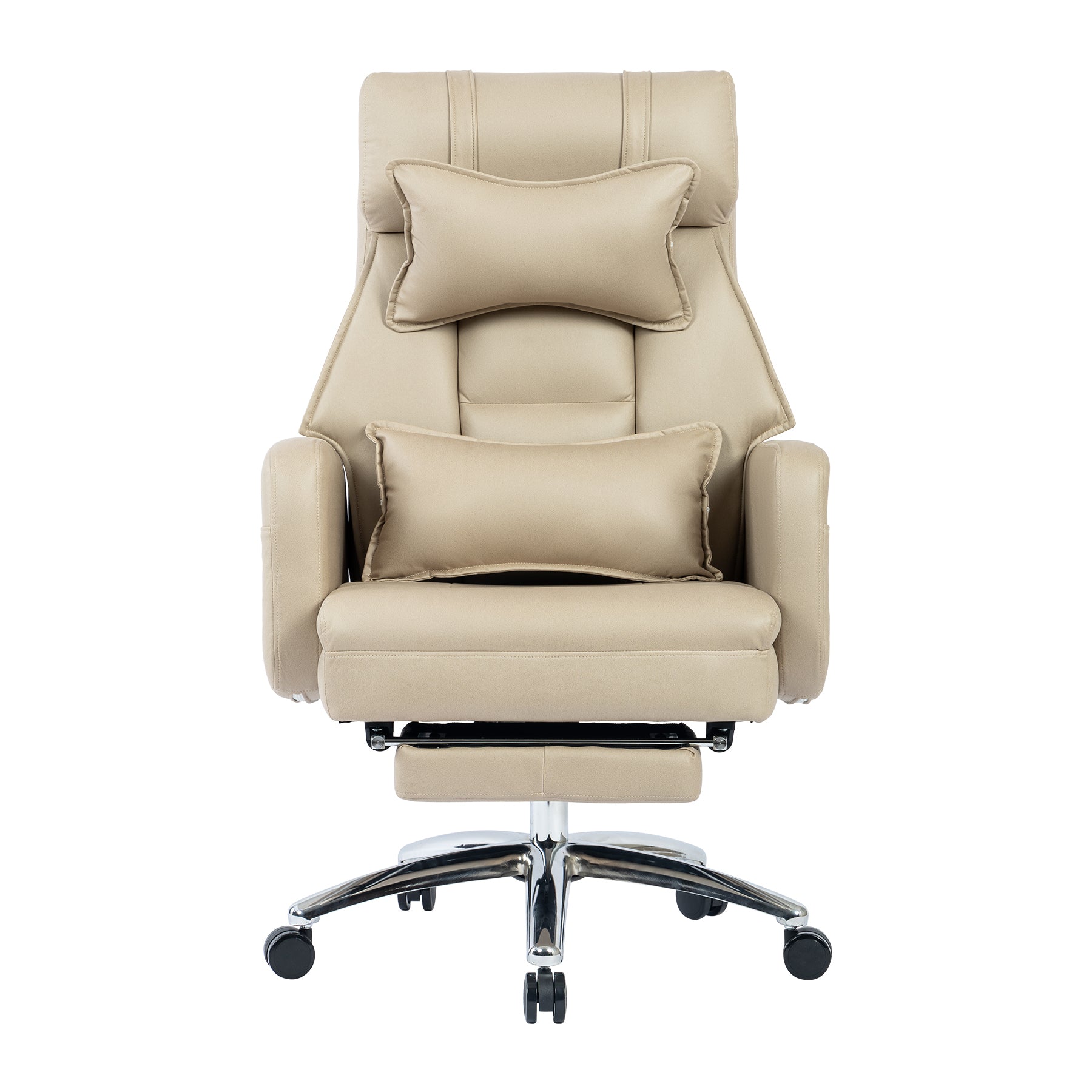 Beige tech leather office chair – view 9