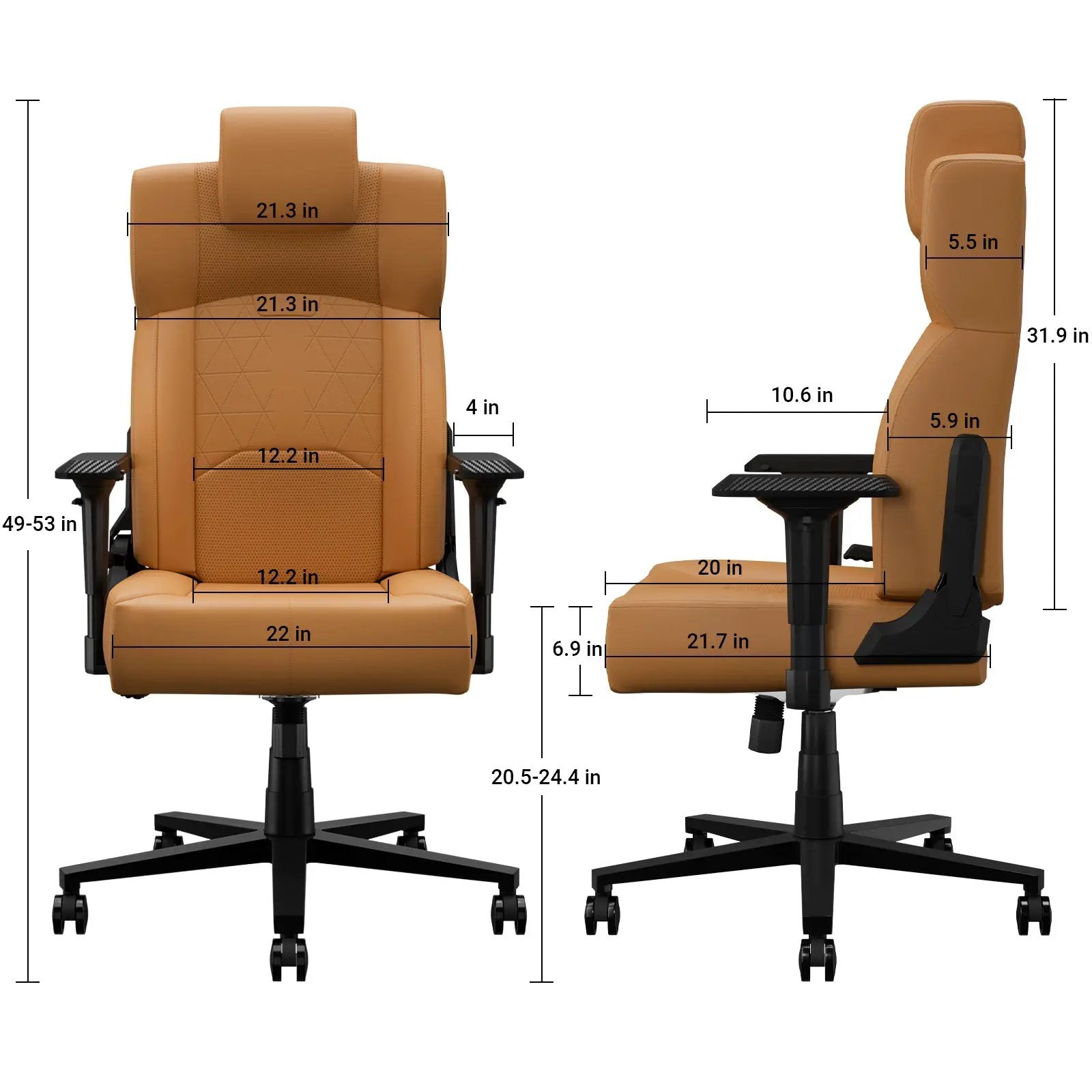 Ergonomic PU Leather Gaming Chair with Lumbar Support and Flip-Up Arms